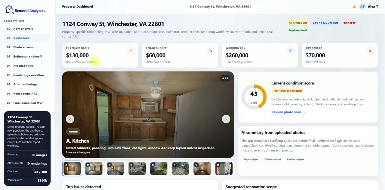RemodelAnalyzer analysing 1124 Conway St